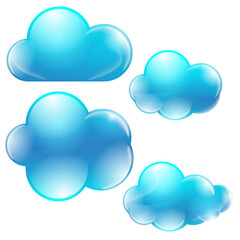 Cloud clipart collection - Isolated vector graphics