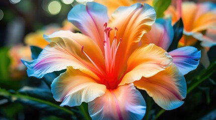 Obraz premium petals blue orange gradient