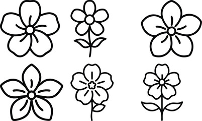 set of vector flowers
