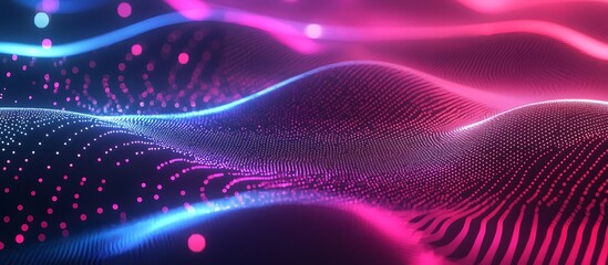 Luminous Abstract Waves in Electric Blue and Magenta with Smooth Sci Fi Aesthetic