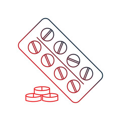 pills gradient outline icon with white background vector stock illustration