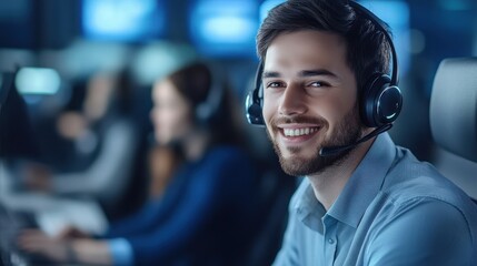 A state-of-the-art call center equipped with AI to optimize customer service and help desk