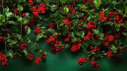 Obraz premium berries red and green background