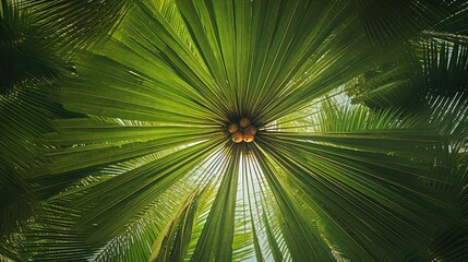 fronds palm trees top view