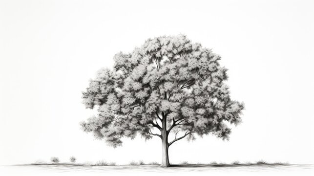 lines pecan tree drawing