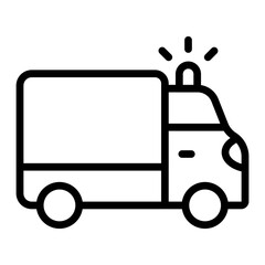 Ambulance Vector Line Icon Design