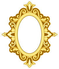 gold vintage mirror frame abstract lines golden yellow classic photo frame