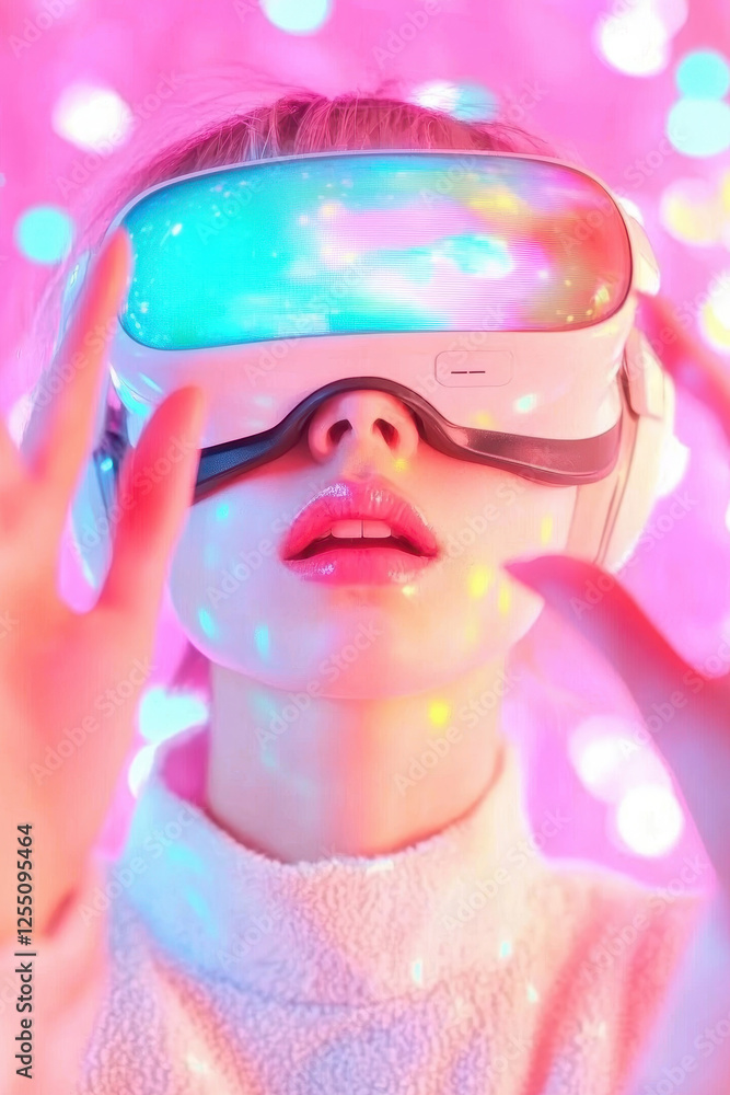 Poster experience the future: a vibrant virtual reality encounter with cutting-edge technology and captivat