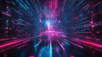Neon Digital Tunnel: A Journey Through Cyberspace