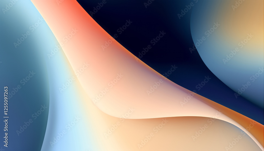 Aufkleber abstract colorful wavy shapes wallpaper. modern curvy background with motion effect. generative ai