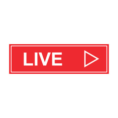 Red Live Streaming Icons  Vector Button for TV, Online Stream & Live Performances