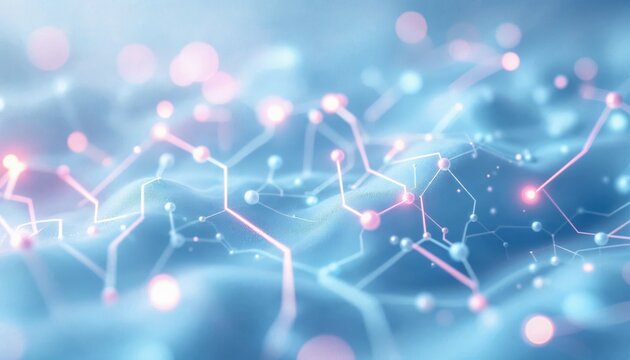 Interconnected Network, Abstract Technological Connectivity with Nodes and Lines