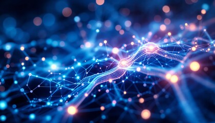 Fototapeta premium Interconnected Network, Abstract Representation of Data Flow and Connectivity