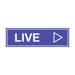 Blue Live Streaming Icons – Vector Button for TV, Online Stream & Live Performances