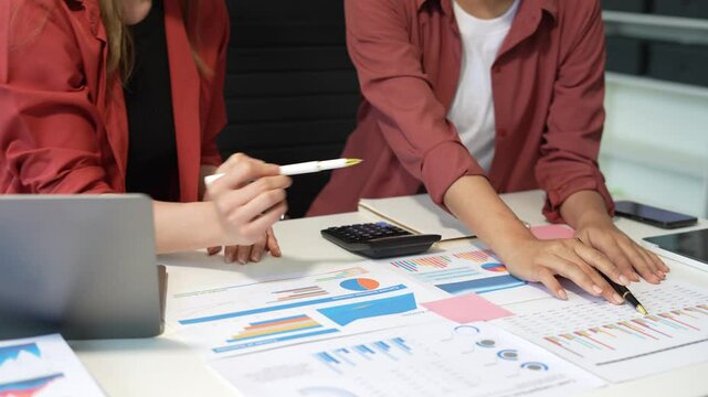 Project manager working and update tasks with milestones progress planning and professional investor working new start up project in the office