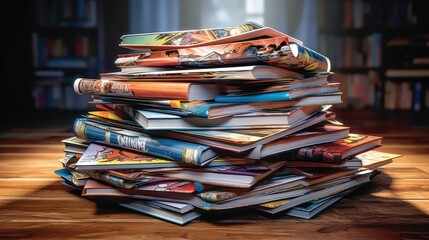 stories stack of comic books