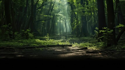 Naklejka premium forest black matte background