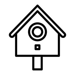 Bird House Vector Line Icon Design