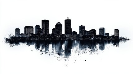 Fototapeta premium Boston city vector skyline silhouette