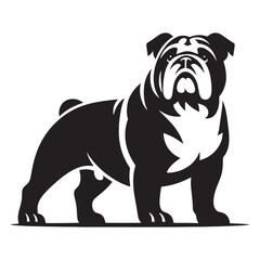 Minimalist Bulldog silhouette perfect for sleek and modern branding - Bulldog illustration - minimal Bulldog vector - dog silhouette
