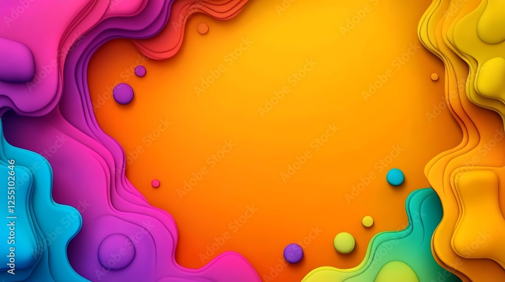 Poster Abstract Colorful Paper Shapes Background for Design