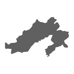 Fototapeta premium A vector gray map of the Arunachal Pradesh State of India.
