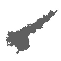 Fototapeta premium A vector gray map of the Andhra Pradesh State of India.