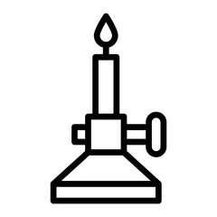 Fototapeta premium Bunsen Burner Vector Line Icon Design