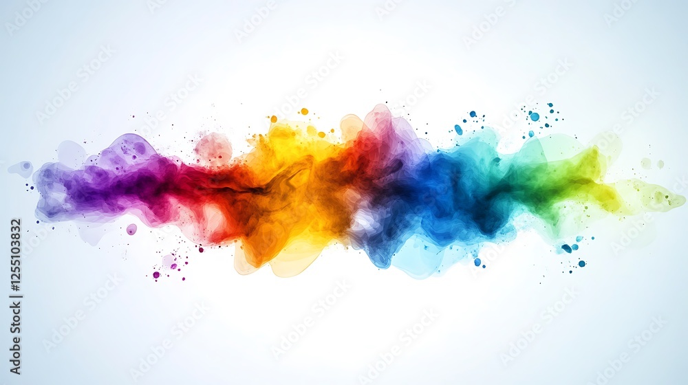 Poster abstract colorful ink splatter, creative background design, possible use for presentation backdrop