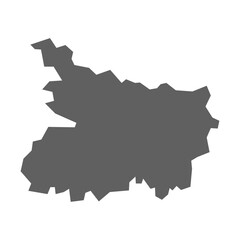 Fototapeta premium A vector gray map of the Bihar State of India. State of India.