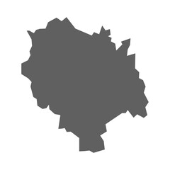 A vector gray map of the Himachal Pradesh State of India.