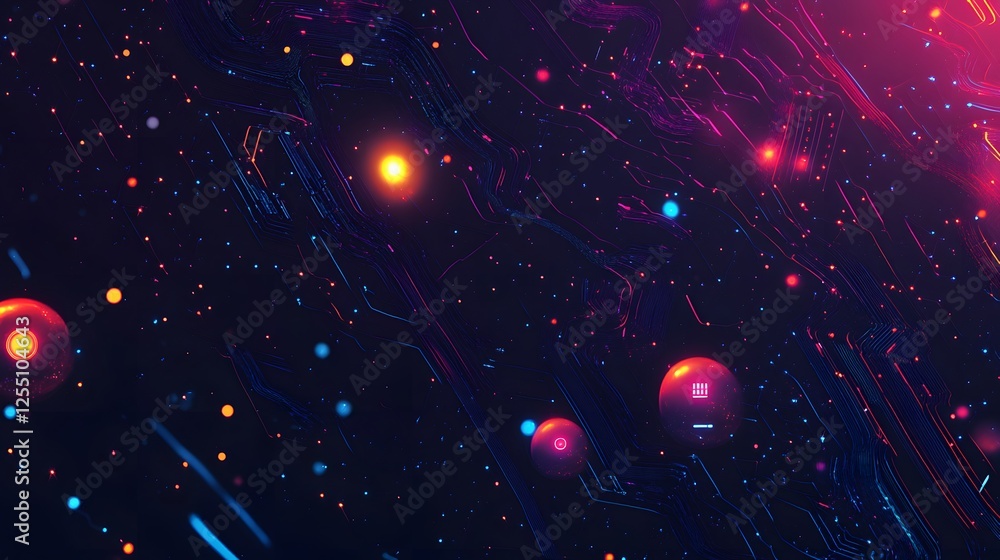 Aufkleber abstract futuristic technology background with glowing elements and circuitry