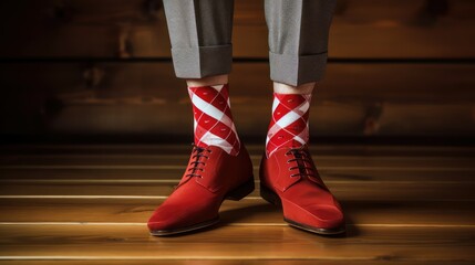 fashion red argyle