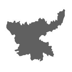 A vector gray map of the Jharkhand State of India. 
