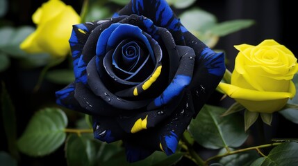 blooming blue and yellow stripe background