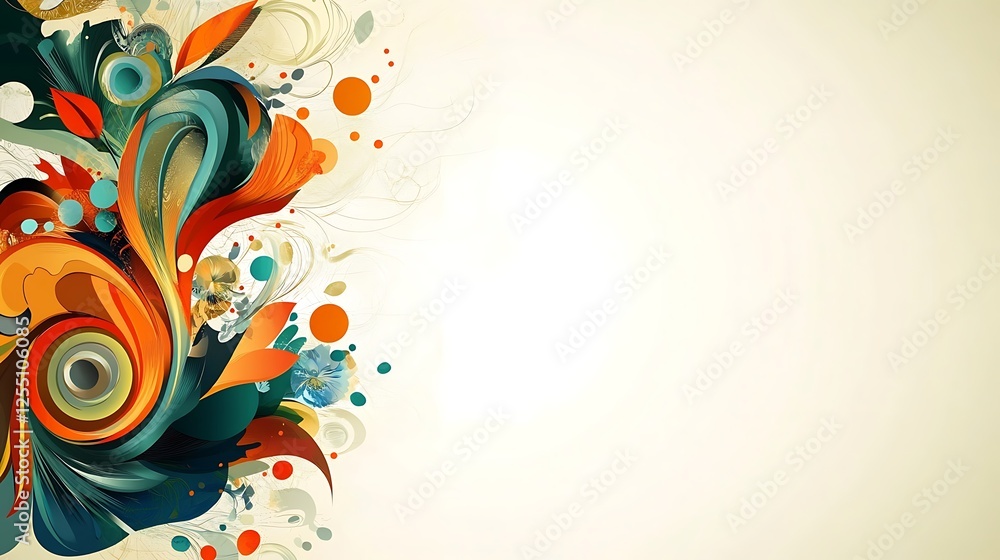 Aufkleber Abstract decorative swirls background design. Possible use Website header