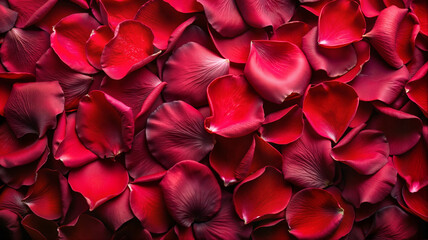 Red rose petals background with soft texture