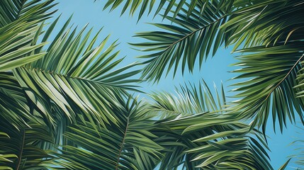 Obraz premium sky palms leaves