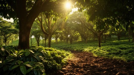 Naklejka premium plantation shade grown coffee