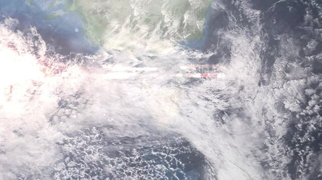 Zooming in on Devonport, Australia frome space - Perfect for Travel Intros and Backgrounds. Realistic 3D Animation.