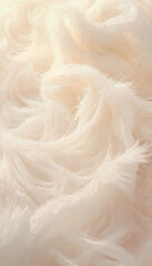 Fototapeta premium Luxurious soft cream fur texture with gentle waves and copy space