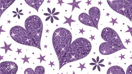 Purple Glitter Paper Art Background, Shimmering Sparkle Texture, Shiny Craft Paper, Festive Design