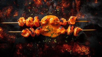 A seafood paella with shrimp, mussels, and lobster, steaming in a traditional black pan