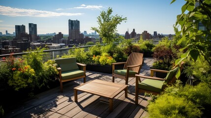 Obraz premium rooftop green real estate