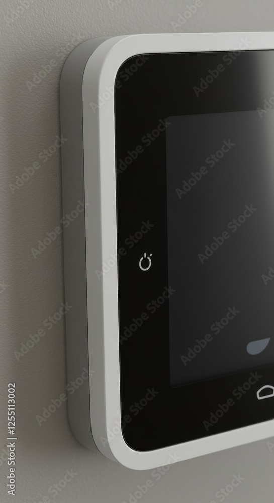 Poster modern smart home thermostat display with minimalist design for efficient energy management