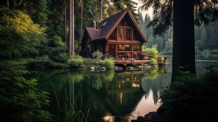 Obraz premium cabin faq wood