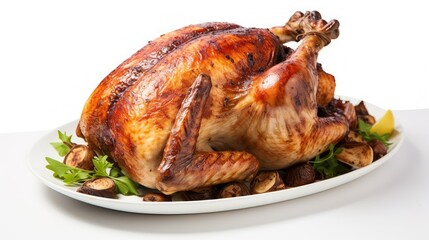 up thanksgiving turkey white background