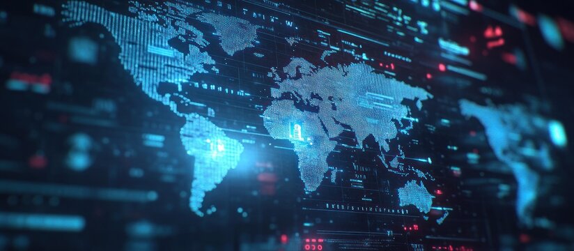 Global Network: Digital World Map Visualization