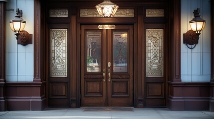 Obraz premium brass office front door