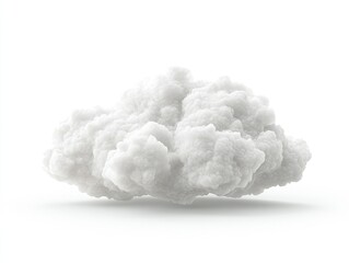 Isolated Fluffy White Cloud - Conceptual Sky Element for Design and Illustration